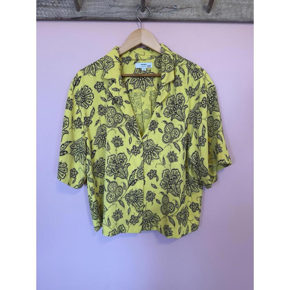 Saunders Collective x RTR Women’s Rox Floral Button Down Top Size 12 Yellow